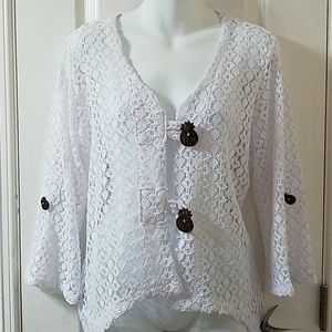 Nina Leonard White Beach Cover Up